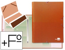 Carpeta clasificadora Liderpapel 12 departamentos Folio cartón forrado naranja